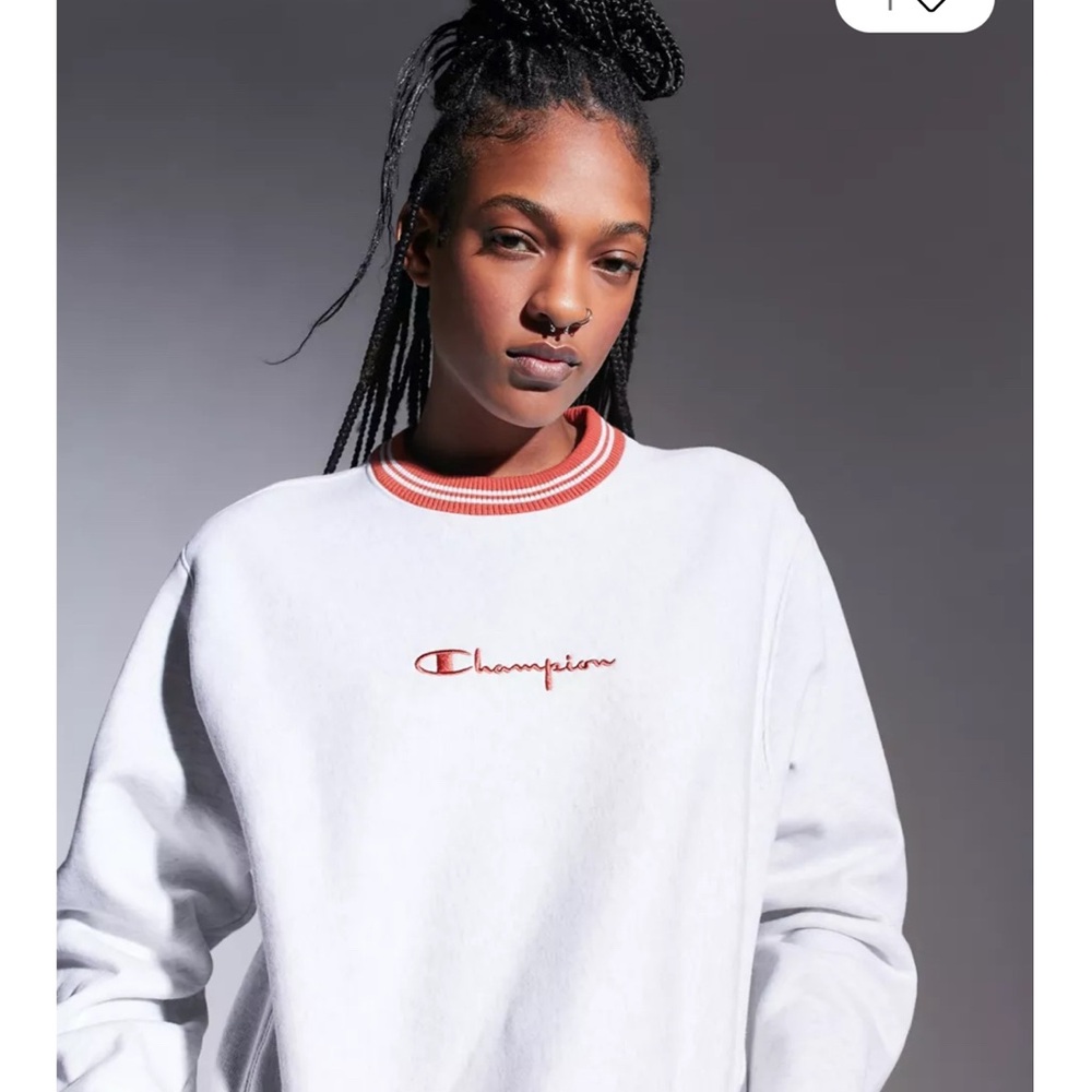 •Champion Crewneck with Dark Orange Details
